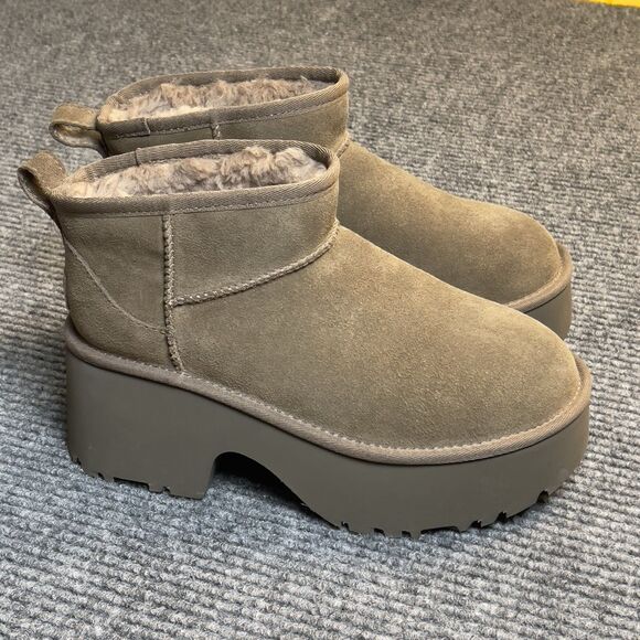 UGG Classic Women Size 7 Ultra Mini New Heights Platform Boot Hickory NEW - Picture 3 of 10